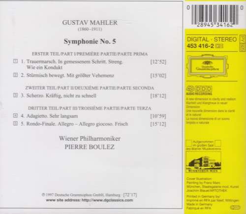 Mahler: Symphony No. 5 - Wiener Philharmoniker: Pierre Boulez
