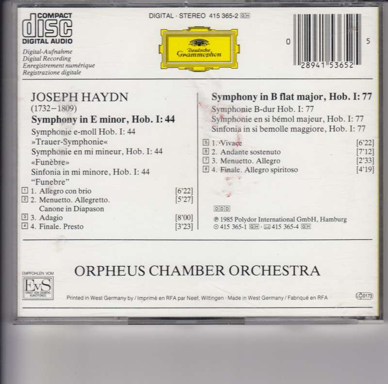 Haydn: Symphonies - No 44 `Trauer`, No 77