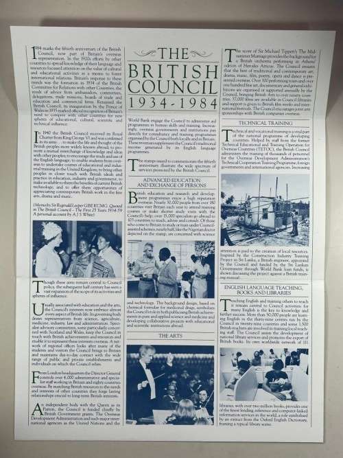The British Council 1934 - 1984 Royal Mail Mint Stamps Presentation