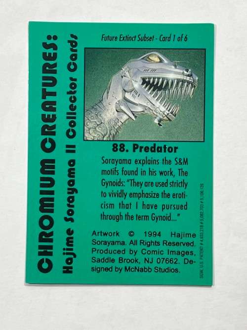 Card - 1994 Chromium Creatures Trading Card #88 Predator