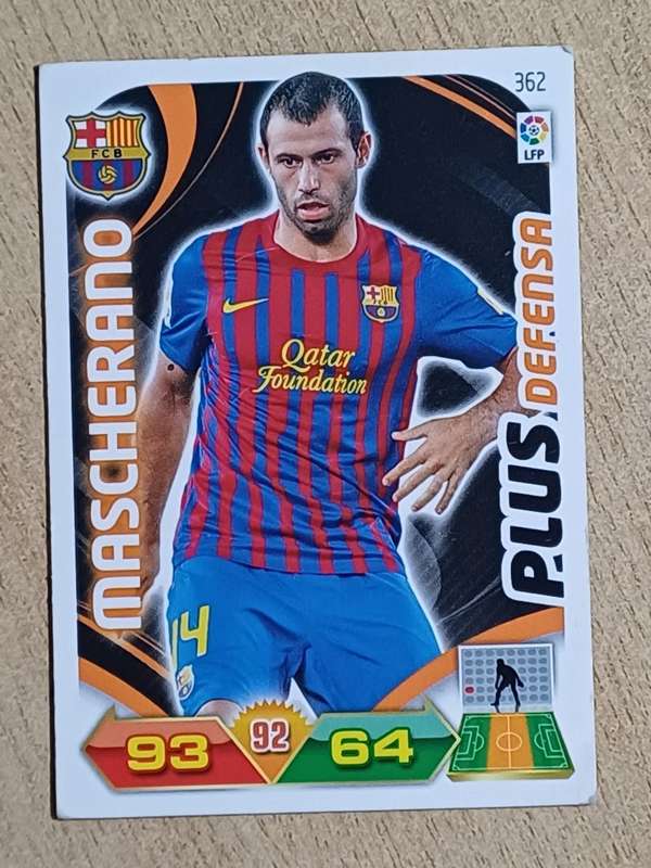 Panini Adrenalyn XL 2011-12 Soccer Card 362 MASCHERANO