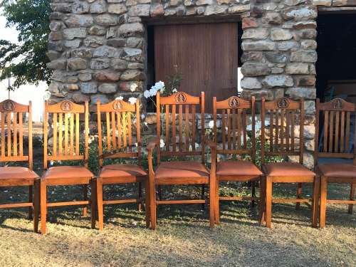 WOW Antique Oak Chairs BID FOR ALL 7 CHAIRS AS A SET