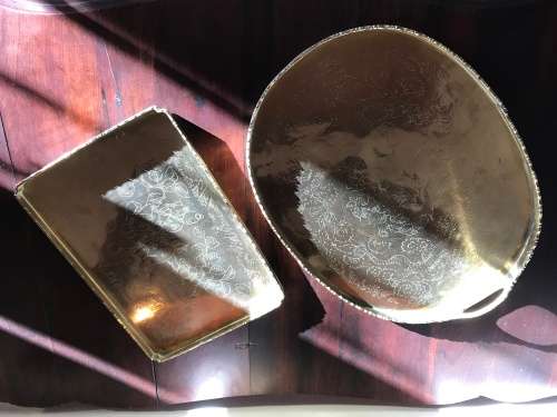 WOW!!! BEAUTIFUL TWO BRASS TRAYS