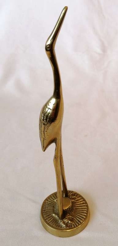 Mid century trio of brass herons