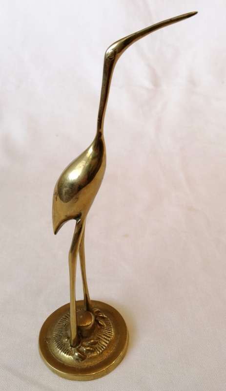 Mid century trio of brass herons
