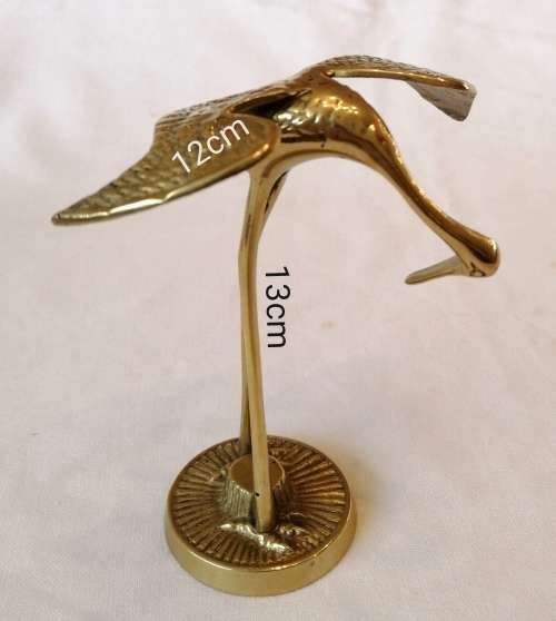Mid century trio of brass herons