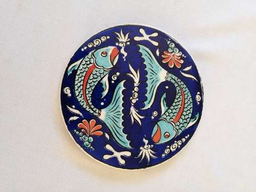 Round ceramic tile/trivet