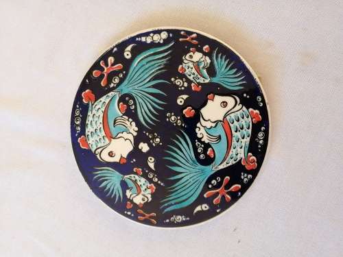 Round ceramic tile/trivet