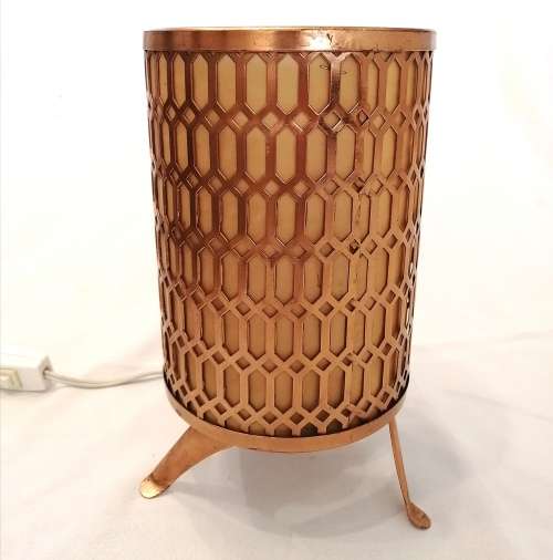Mid century, Latticed Copper, table lamp