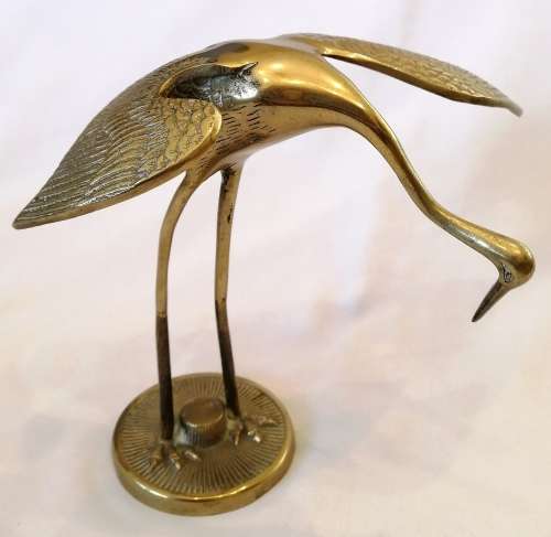 Pair of mid-century brass herons