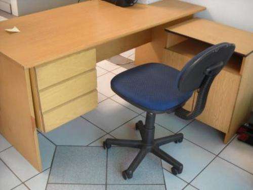 small desk cupboard and chair