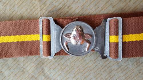 worn SADF era 116 Bn (Black regional Inf Bn - Messina) stable-belt (rare) belting - complete belt