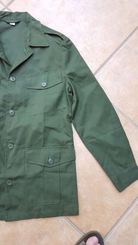 SADF era 32 Bn UNITA copy psuedo Ops "m-65" cut olive green jacket - mint with paper size tag (med)