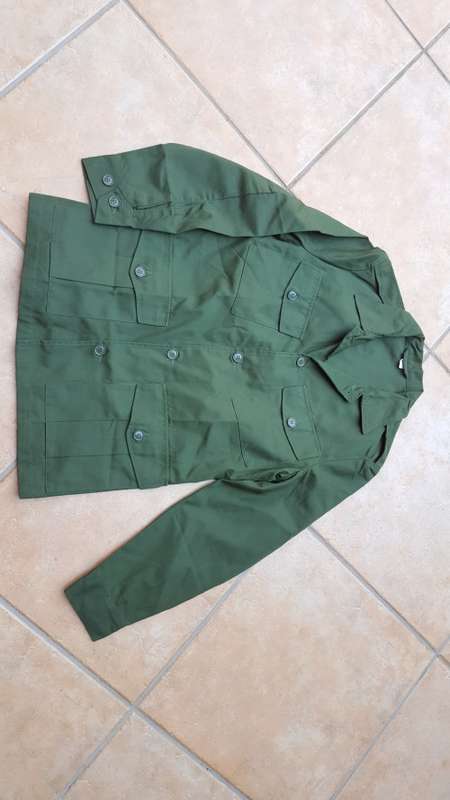SADF era 32 Bn UNITA copy psuedo Ops "m-65" cut olive green jacket - mint with paper size tag (med)