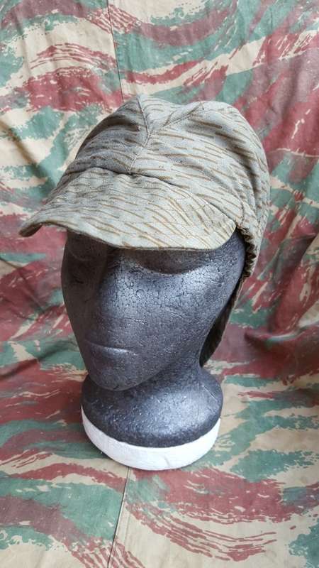 REPRODUCTION (new build) East German "falling rain" camo pattern kiko cap - one-size-fits-most