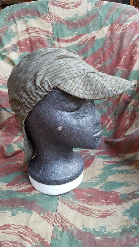 REPRODUCTION (new build) East German "falling rain" camo pattern kiko cap - one-size-fits-most
