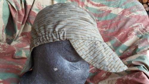 REPRODUCTION (new build) East German "falling rain" camo pattern kiko cap - one-size-fits-most