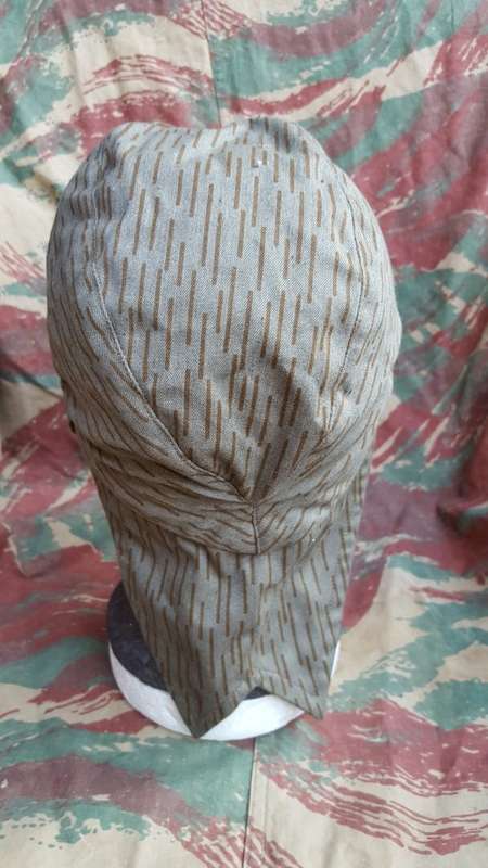 REPRODUCTION (new build) East German "falling rain" camo pattern kiko cap - one-size-fits-most