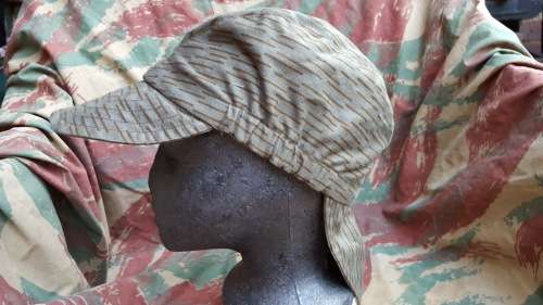 REPRODUCTION (new build) East German "falling rain" camo pattern kiko cap - one-size-fits-most