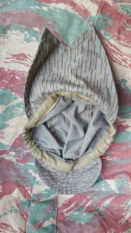 REPRODUCTION (new build) East German "falling rain" camo pattern kiko cap - one-size-fits-most