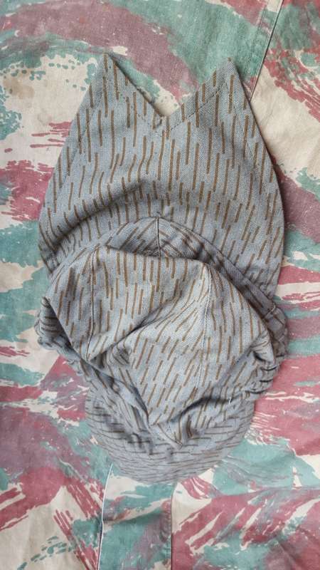 REPRODUCTION (new build) East German "falling rain" camo pattern kiko cap - one-size-fits-most