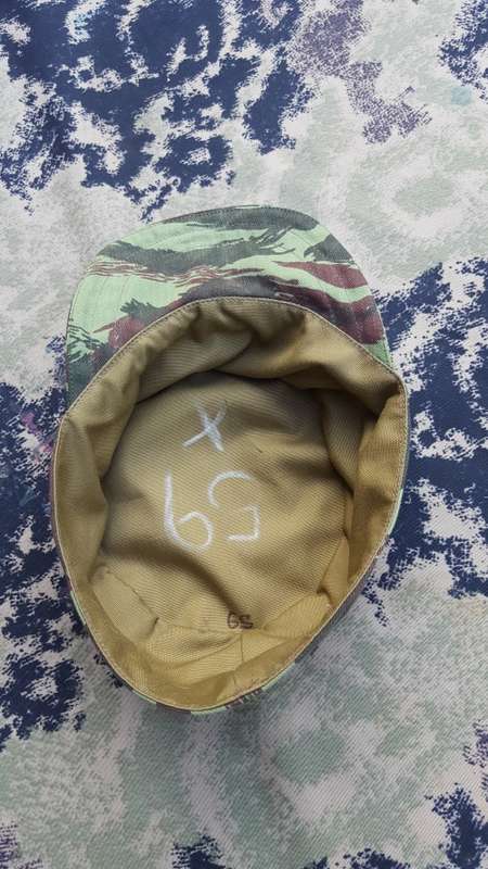 REPRO new-build French lizard HBT (Recce copy camo cloth) patt Cuban style soft-brim cap - size 59