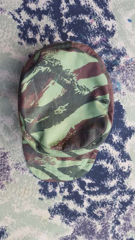 REPRO new-build French lizard HBT (Recce copy camo cloth) patt Cuban style soft-brim cap - size 59