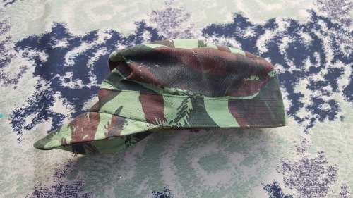 REPRO new-build French lizard HBT (Recce copy camo cloth) patt Cuban style soft-brim cap - size 59