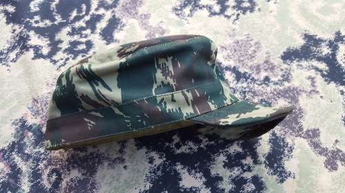 REPRO new-build Porra lizard Uganda (Recce copy camo cloth) patt Cuban style soft-brim cap - size 59