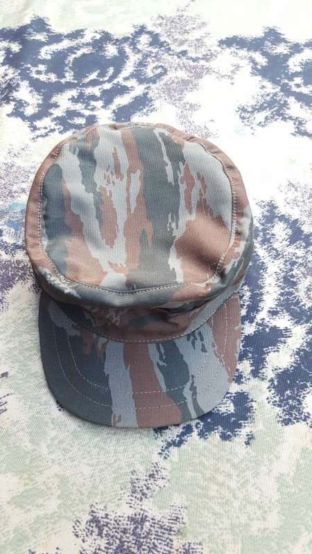 REPRO new-build FAPLA grey lizard (Recce copy camo cloth) patt Cuban style hard-brim cap - size 59