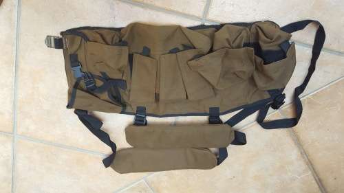 used (issued) SA Para Bn nutria Bateleur 90 (3 spears made) chest webbing - no damage