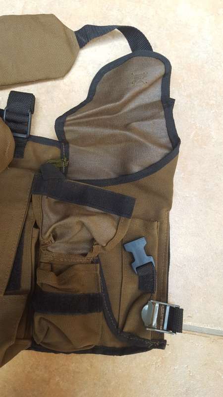 used (issued) SA Para Bn nutria Bateleur 90 (3 spears made) chest webbing - no damage