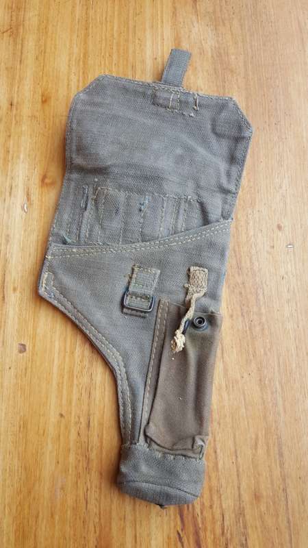 early (post WW2 period?) UDF converted (to pistol) "Webley revolver" side-arm canvas type holster