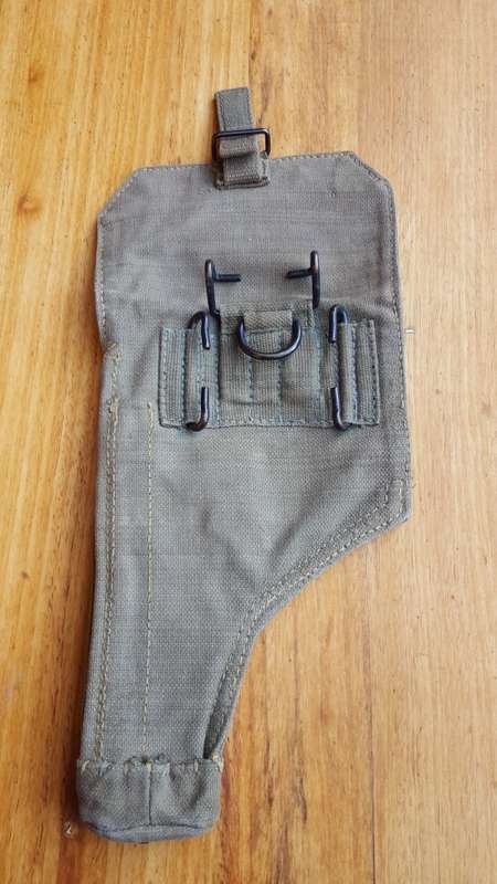 early (post WW2 period?) UDF converted (to pistol) "Webley revolver" side-arm canvas type holster