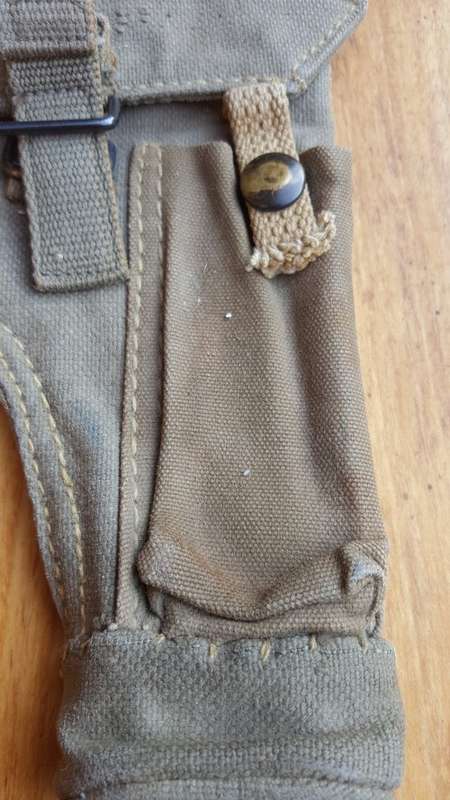 early (post WW2 period?) UDF converted (to pistol) "Webley revolver" side-arm canvas type holster