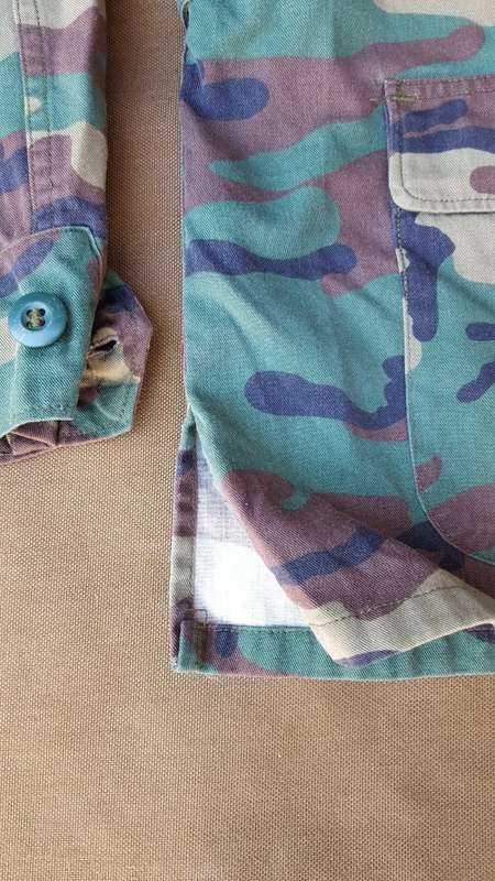 Original (used) Singapore Woodlands Large camo BDU Jacket (named) no damage & bright colours