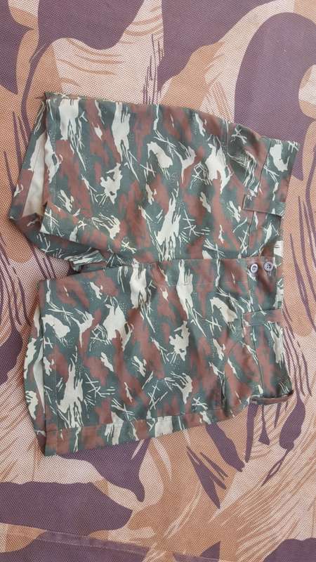 REPRODUCTION (new build) SWAPOL  camo pattern "jeans" cut shorts (as issued) - size 42 waist