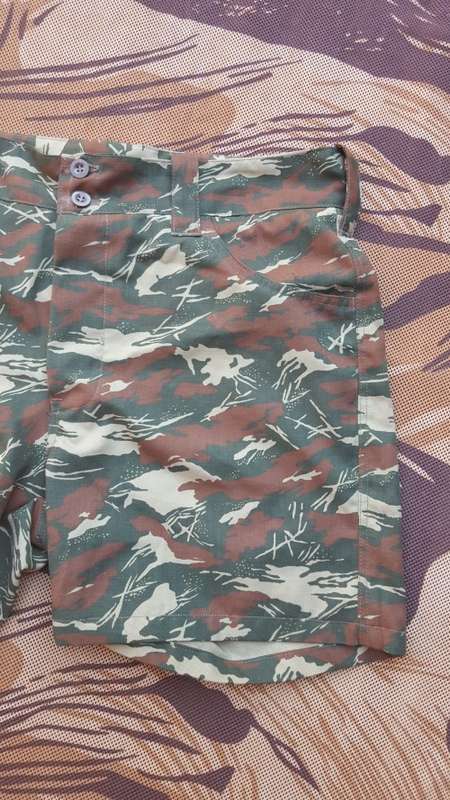 REPRODUCTION (new build) SWAPOL  camo pattern "jeans" cut shorts (as issued) - size 42 waist