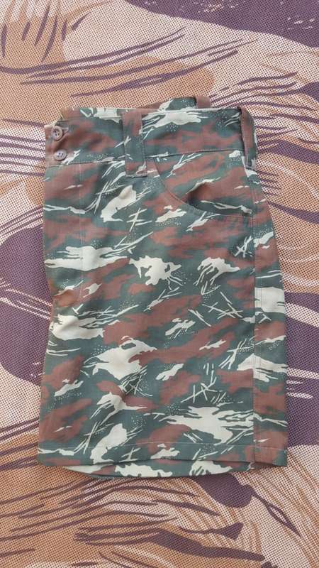 REPRODUCTION (new build) SWAPOL  camo pattern "jeans" cut shorts (as issued) - size 42 waist