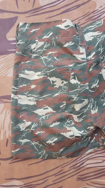 REPRODUCTION (new build) SWAPOL  camo pattern "jeans" cut shorts (as issued) - size 42 waist