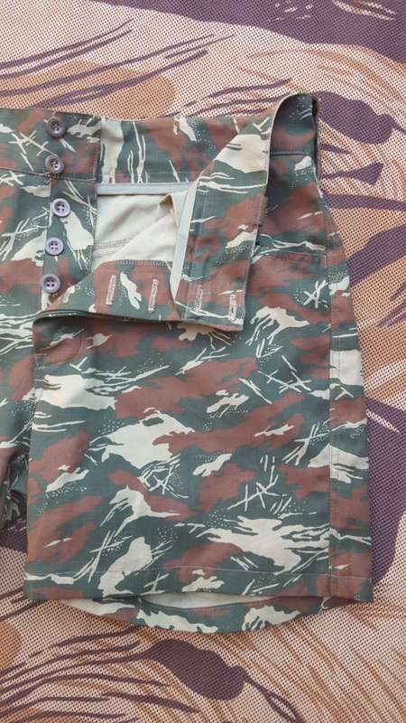 REPRODUCTION (new build) SWAPOL  camo pattern "jeans" cut shorts (as issued) - size 42 waist