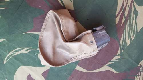 scarce SADF era canvas "pear shape" 100rd magazine for FN MAG 58 LMG - used condition