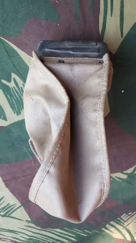 scarce SADF era canvas "pear shape" 100rd magazine for FN MAG 58 LMG - used condition