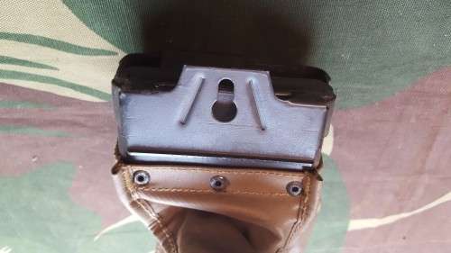 scarce SADF era canvas "pear shape" 100rd magazine for FN MAG 58 LMG - used condition
