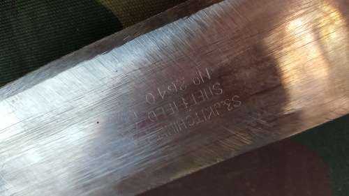 SADF/ UDF era "Martindale" type machete with original leather sheath - used condition