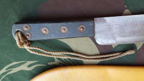 SADF/ UDF era "Martindale" type machete with original leather sheath - used condition