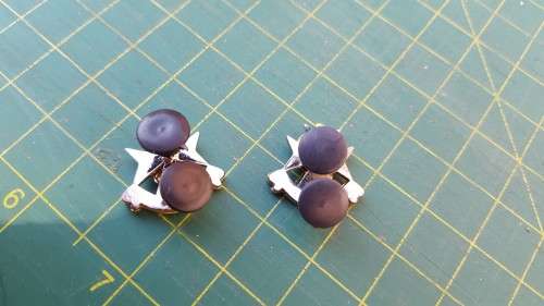 scarce facing pair SAMS mini mess dress collar badges - SADF era - all pins intact