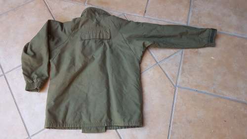 scarce SA Army issue armoured crew member fire-proof warm jacket in olive green - near mint - size L