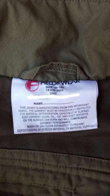 scarce SA Army issue armoured crew member fire-proof warm jacket in olive green - near mint - size L