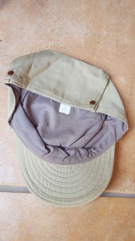 mint new hereto unknown unseen SADF era Recce copy camo beige HBT trg uniform - mint flap-cap